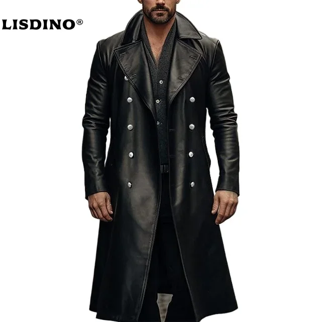 Winter Clothing Ideas - Leather Jacket Men Winter Fleece Motorcycle