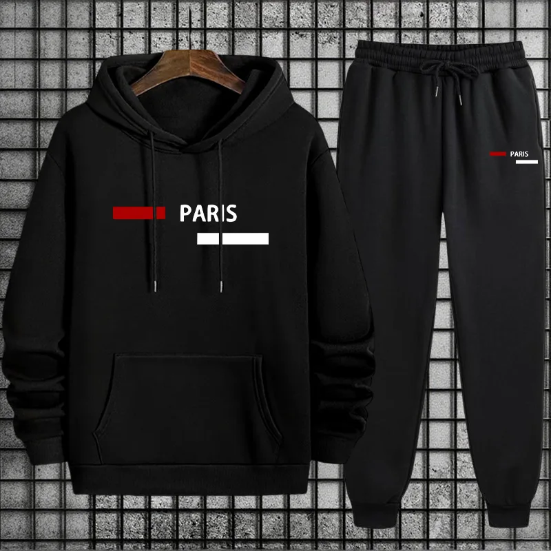 Winter Clothing Gear - Men's Tracksuit Casual Hooded Sweatshirts Outdoors