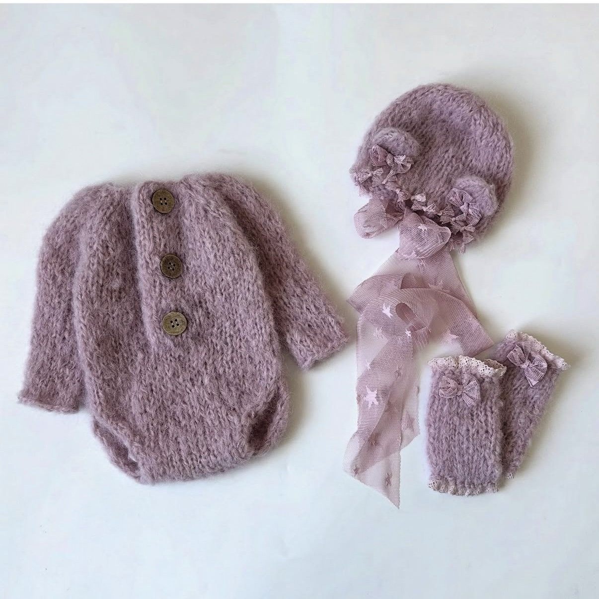 Winter Clothing Baby - Newborn Baby Girl Knitted Romper Hat