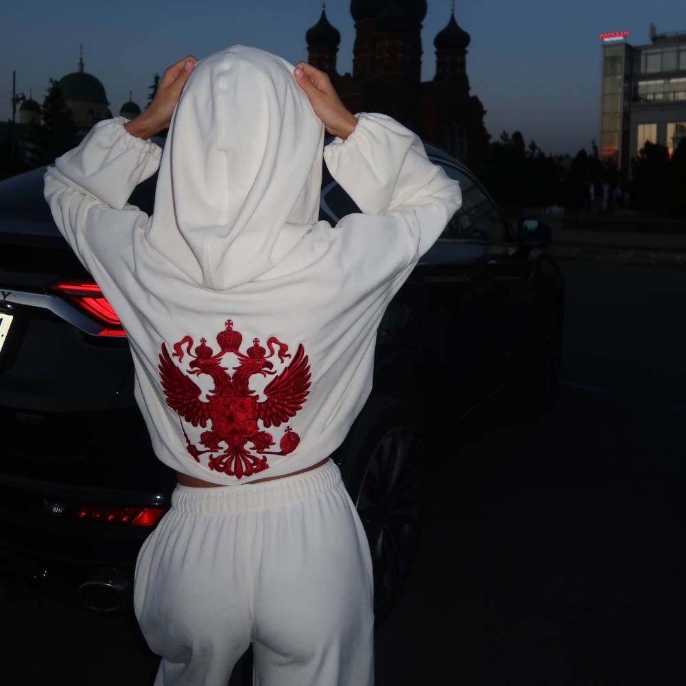 Winter Clothing For Women - Street Trend Back Embroidered Hoodie Pants