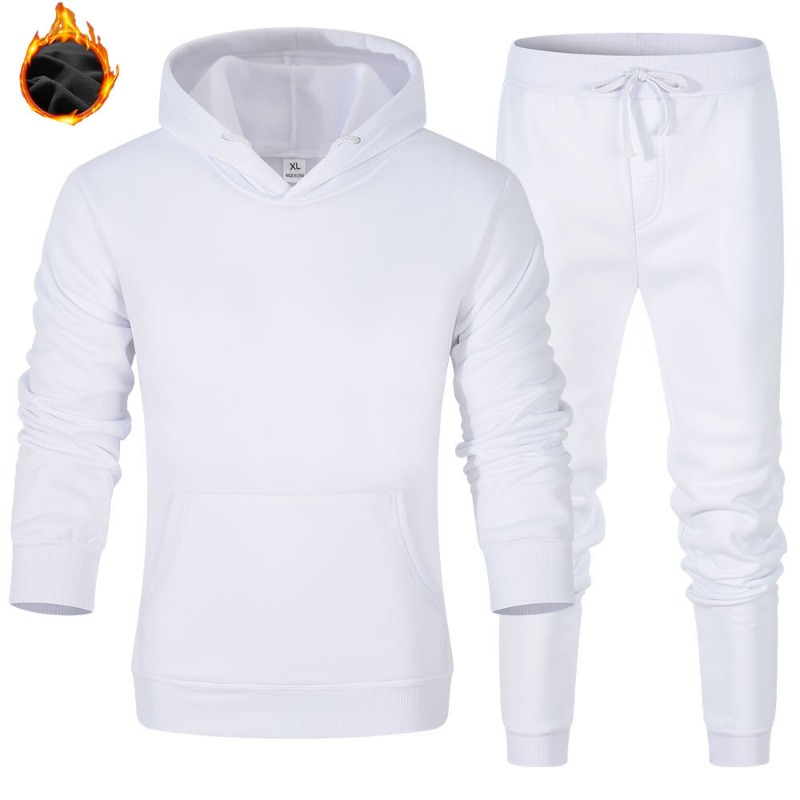 Fleece Hoodie Lined - Men Fleece Lined Hoodie Jogger Pants
