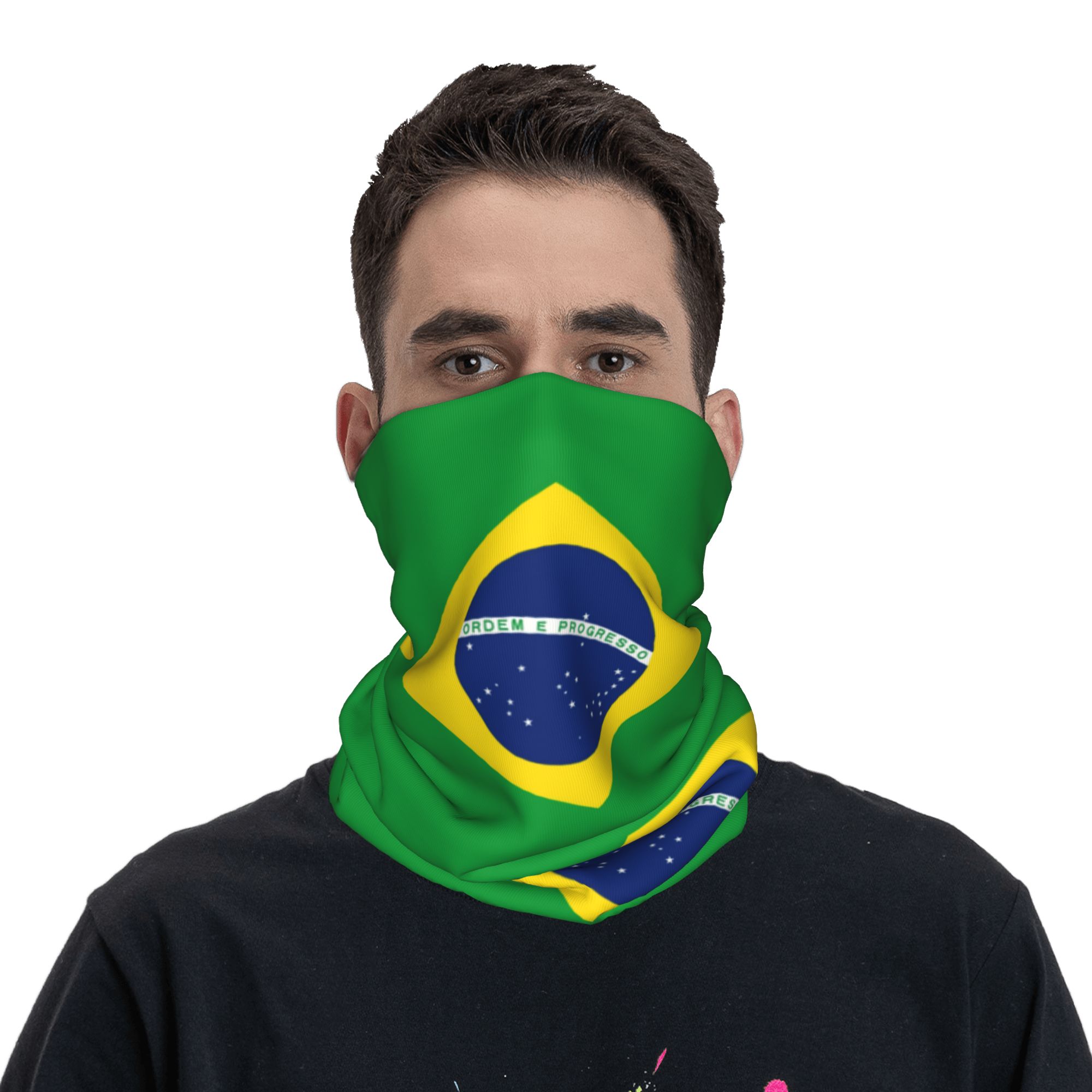 Custom Brazil Flag Bandana Nec - огляд і ціна Neck Gaiter Fleece