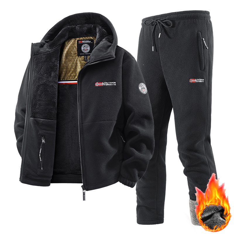 New Winter Sportswear Set Mens - огляд і ціна Fleece Hoodie Lined