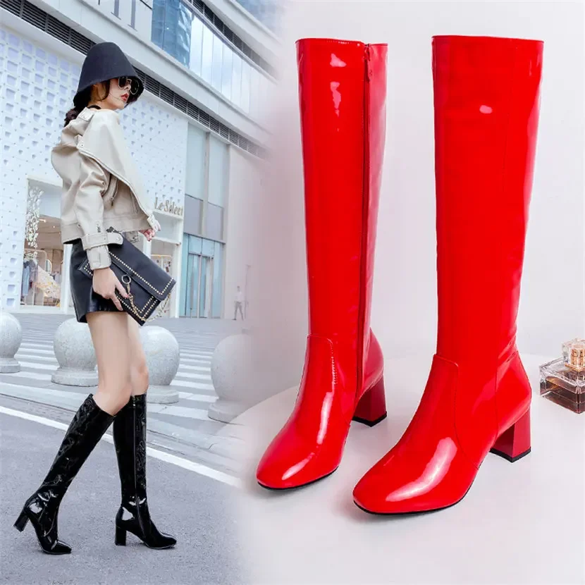 Red White Patent Leather Women - огляд і ціна Winter Clothing For Women