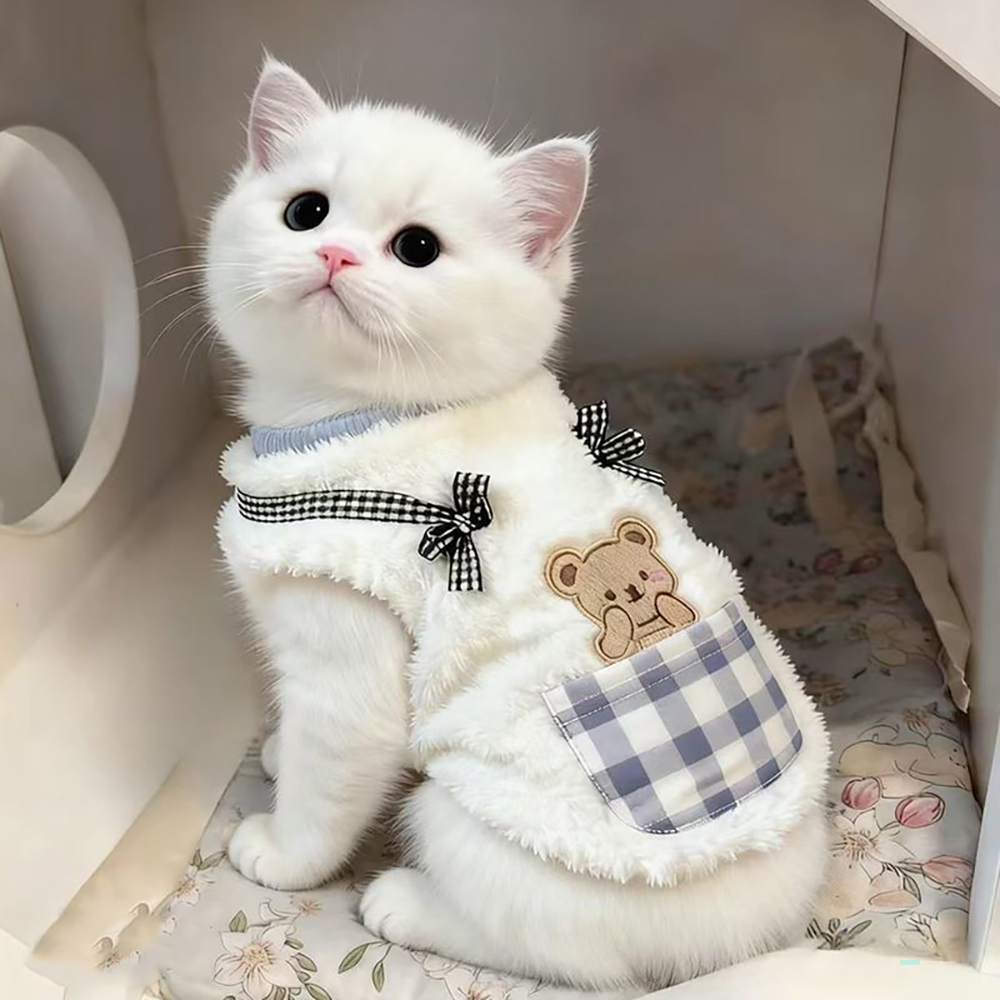 Cute Plush Cat Vest Winter War - огляд і ціна Winter Clothing For Dogs
