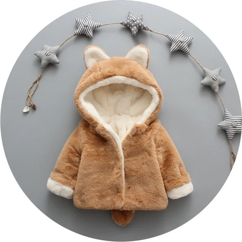 Cute Cat Ears Plush Baby Jacke - огляд і ціна Winter Clothing Baby
