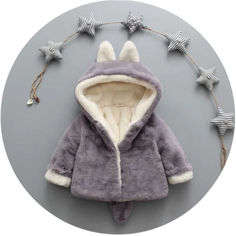 Cute Cat Ears Plush Baby Jacke - огляд і ціна Winter Clothing Baby