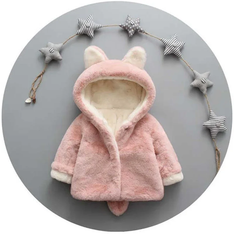 Cute Cat Ears Plush Baby Jacke - огляд і ціна Winter Clothing Baby